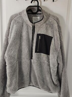 Elodie Gray Fleece Half-Zip Pullover